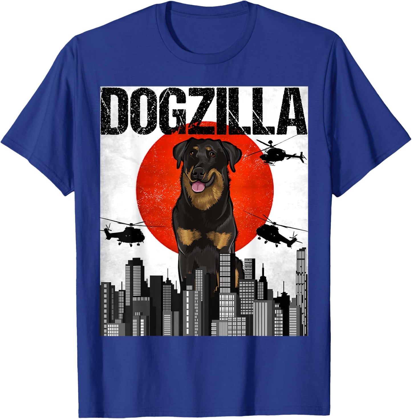 Funny Vintage Japanese Dogzilla Beauceron T-Shirt - T-Shirt | Royal
