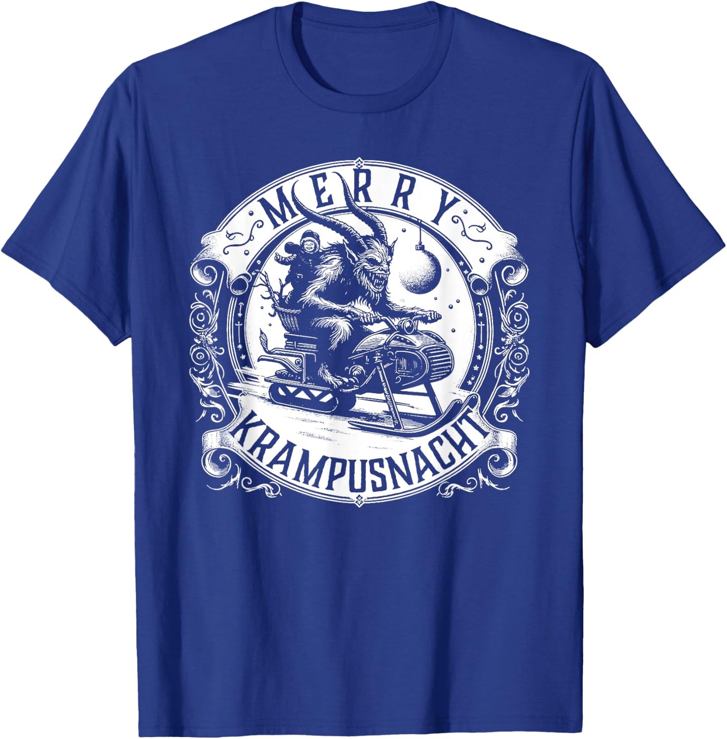 Krampusnacht Krampus on a Snowmobile T-Shirt - T-Shirt | Royal
