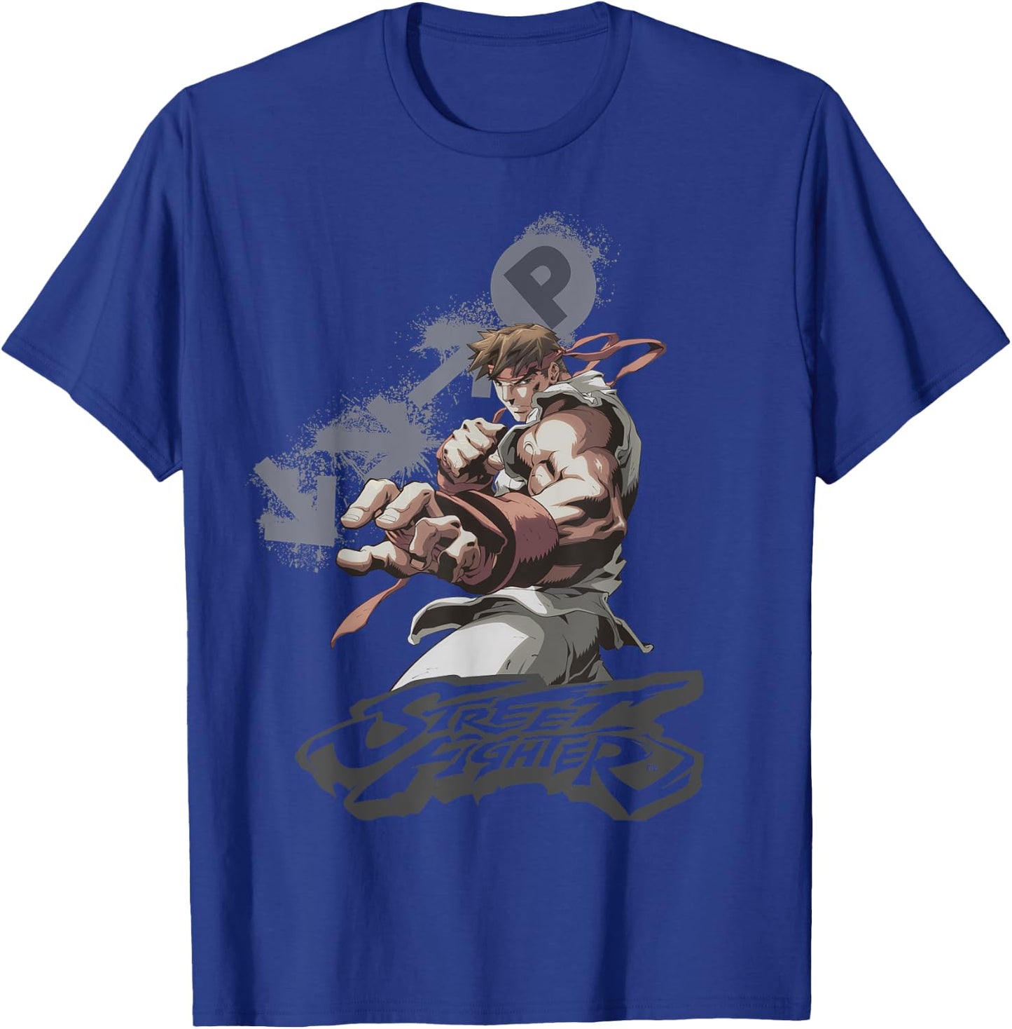 Street Fighter Ryu Portrait Fireball Epic Showdown Gamer T-Shirt - T-Shirt | Royal