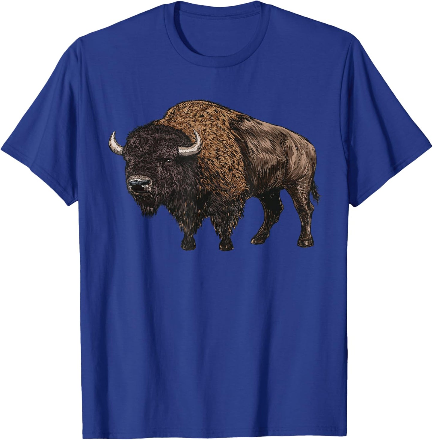 Retro American Bison Silhouette National Park Buffalo Lover T-Shirt - T-Shirt | Royal