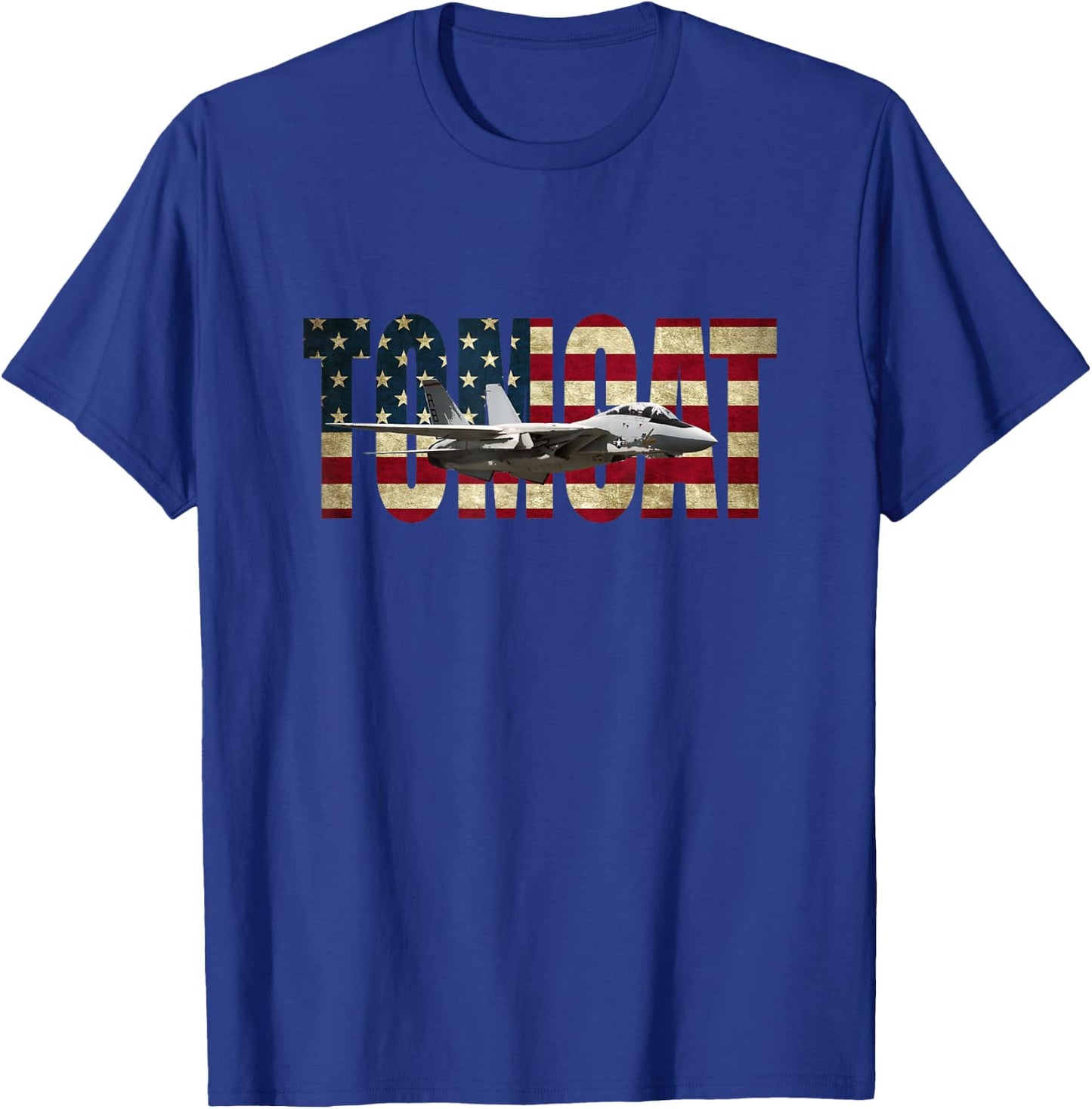 F-14 Tomcat US American Flag T-Shirt - T-Shirt | Royal