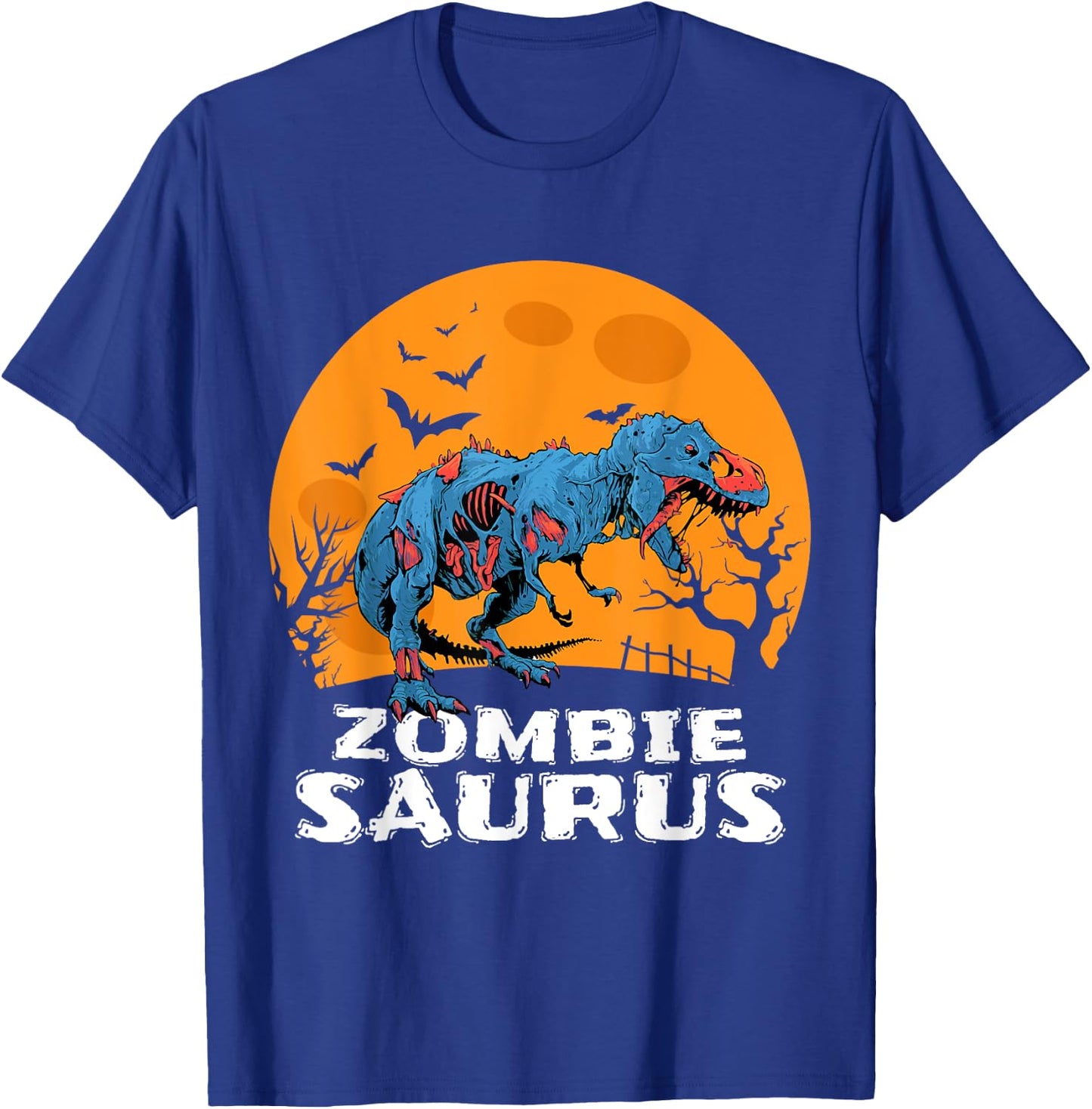 Halloween Zombie T rex Dinosaur Costume Gift Boys Girls Kids T-Shirt - T-Shirt | Royal
