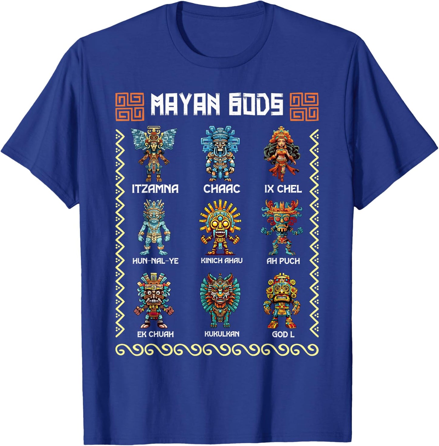 Ancient Mayan Gods Aztec Civilization Mythology Deities T-Shirt - T-Shirt | Royal