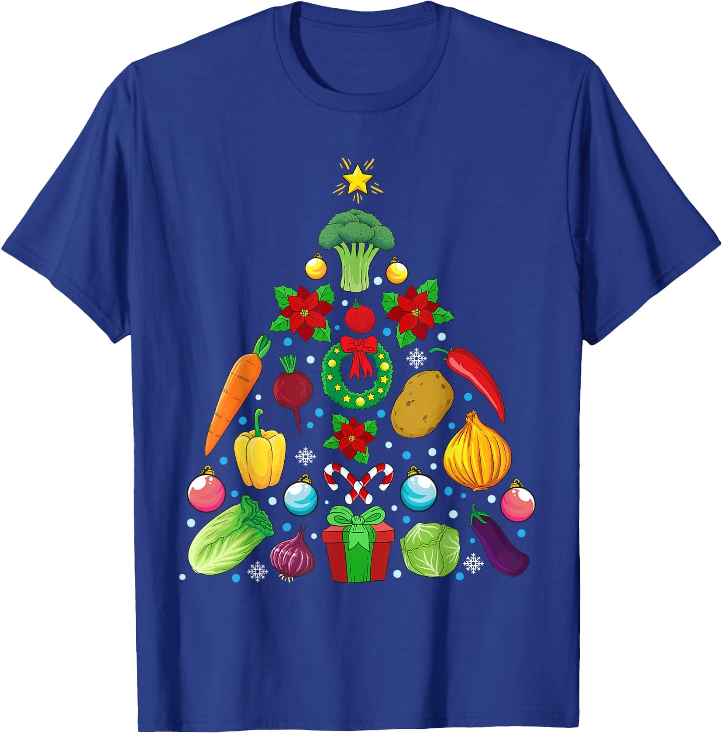 Vegetables Christmas Tree Vegan Gift T-Shirt - T-Shirt | Royal