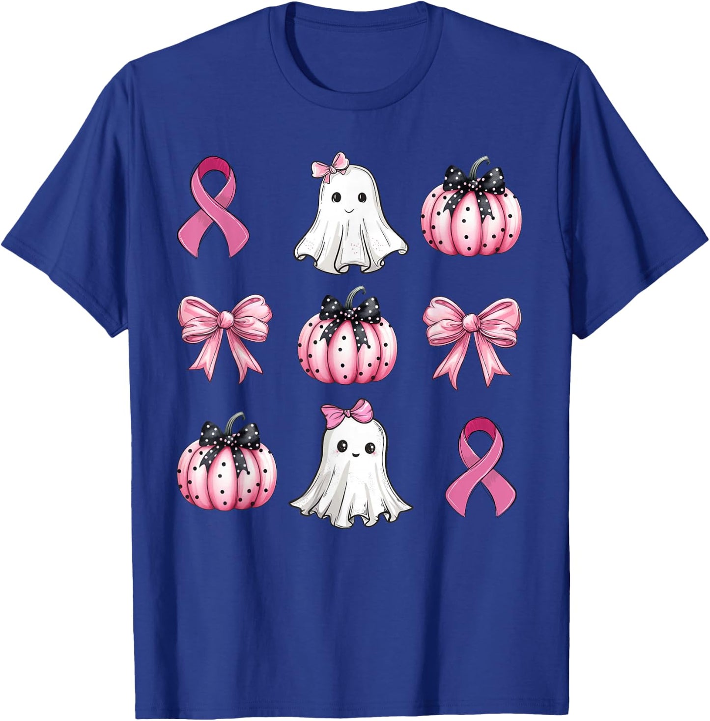 Breast Cancer Awareness Coquette Pink Pumpkin Ribbon Women's T-Shirt - T-Shirt | Royal