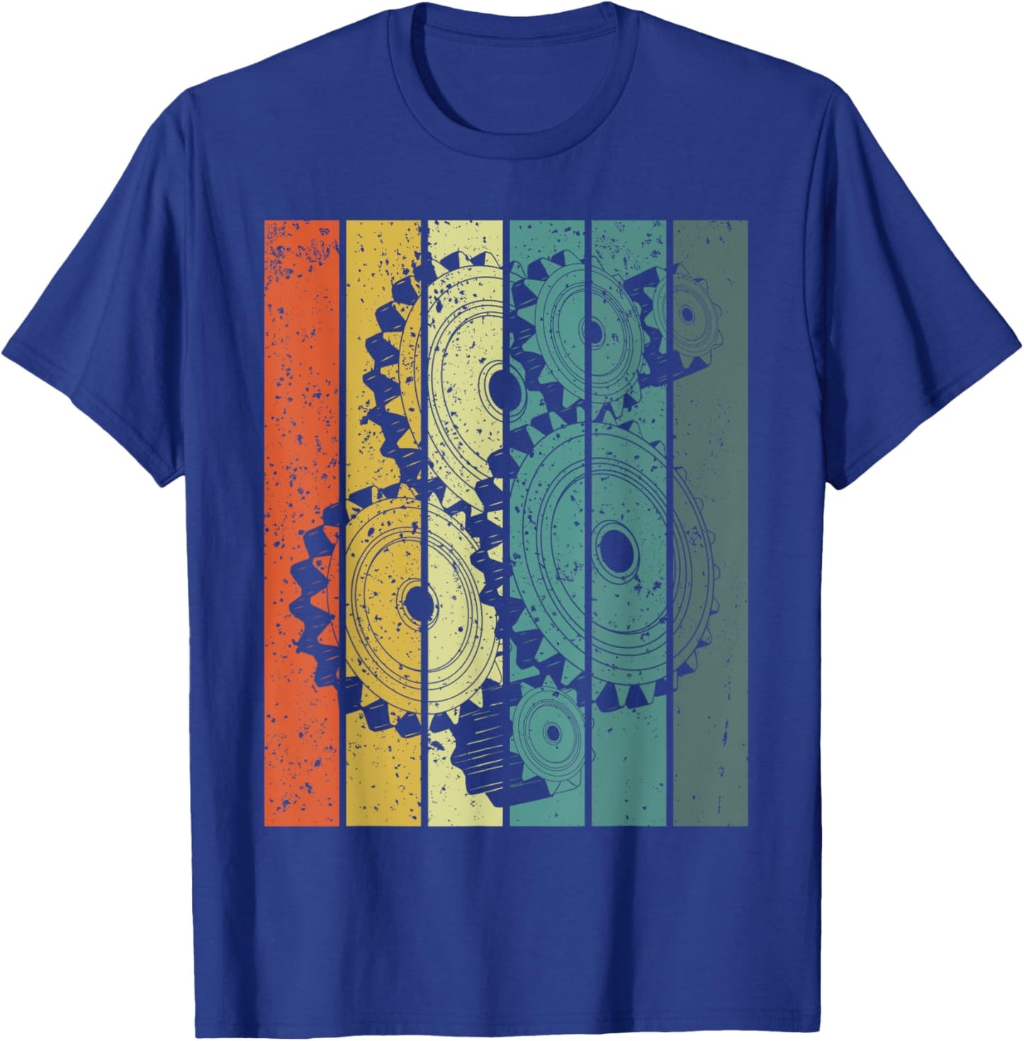 Mechanical Engineer Funny Retro Cogs Engineering Gear T-Shirt - T-Shirt | Royal