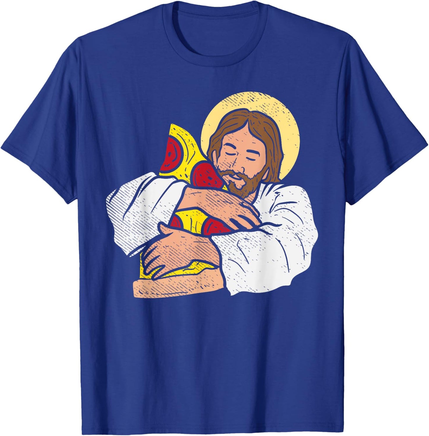 Food Lover Jesus Pizza Funny God Christ Snack Christian Gift T-Shirt - T-Shirt | Royal
