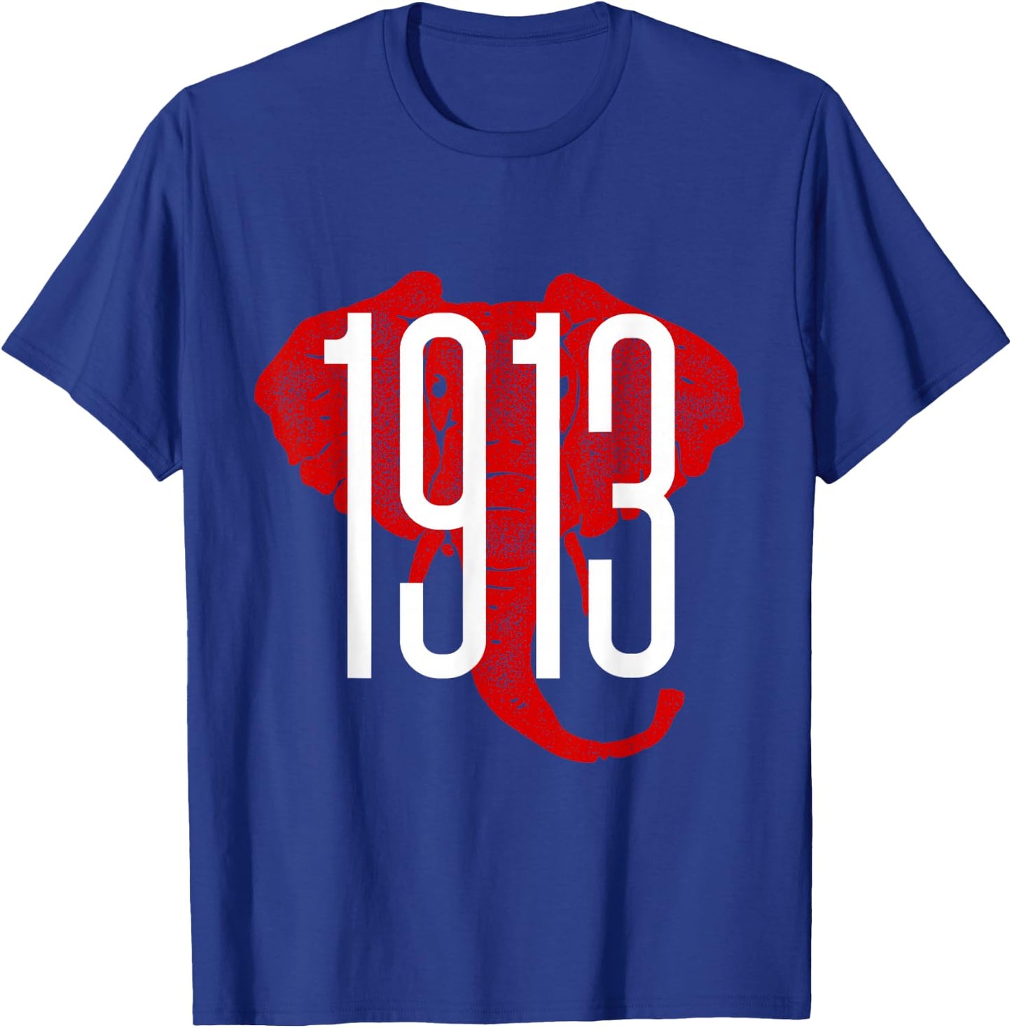 GGT 1913 Bold Elephant Background College T-Shirt - T-Shirt | Royal