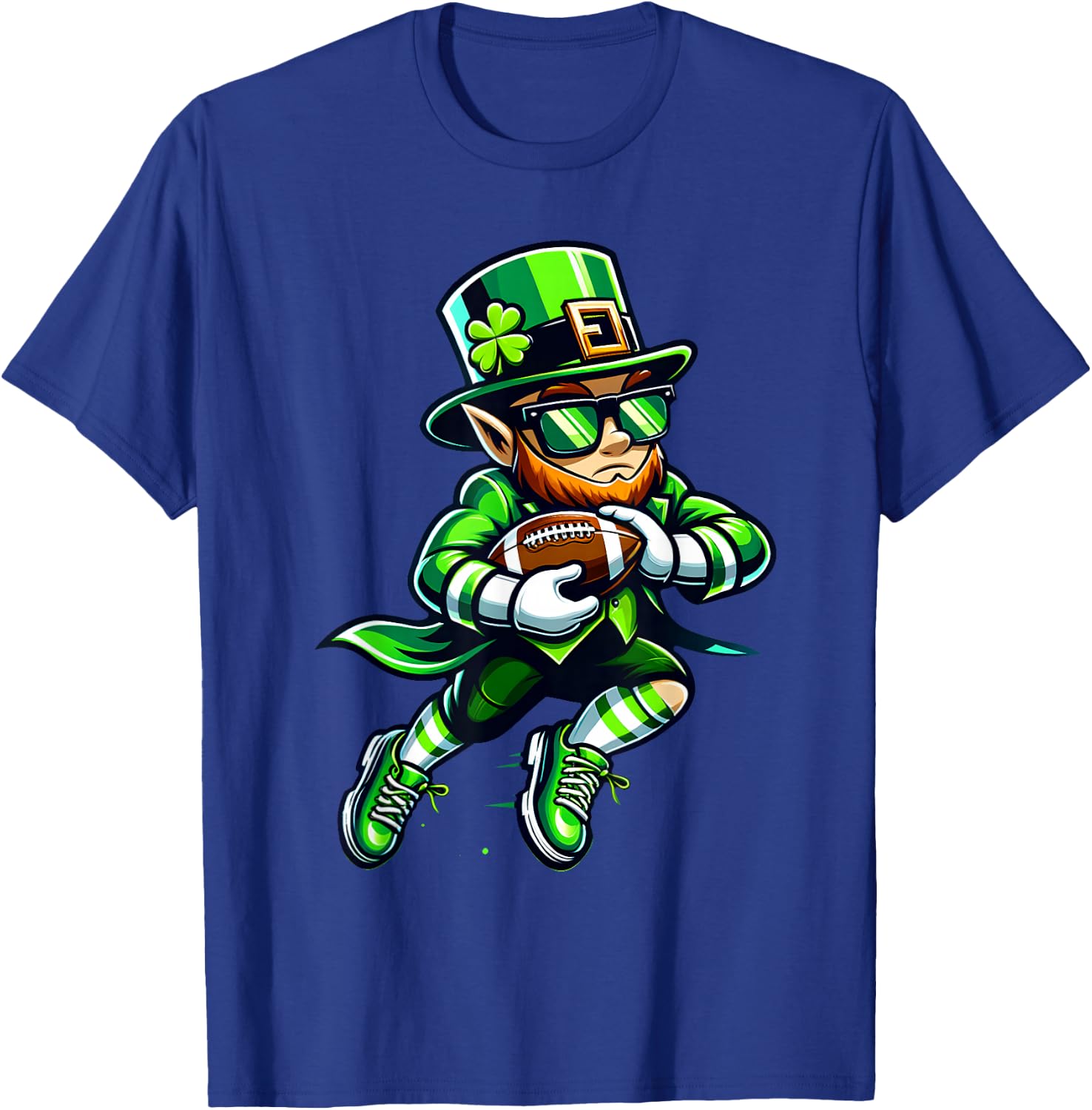 Leprechaun Playing Football St Patricks Day Sport Boys T-Shirt - T-Shirt | Royal