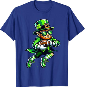 Leprechaun Playing Football St Patricks Day Sport Boys T-Shirt - T-Shirt | Royal