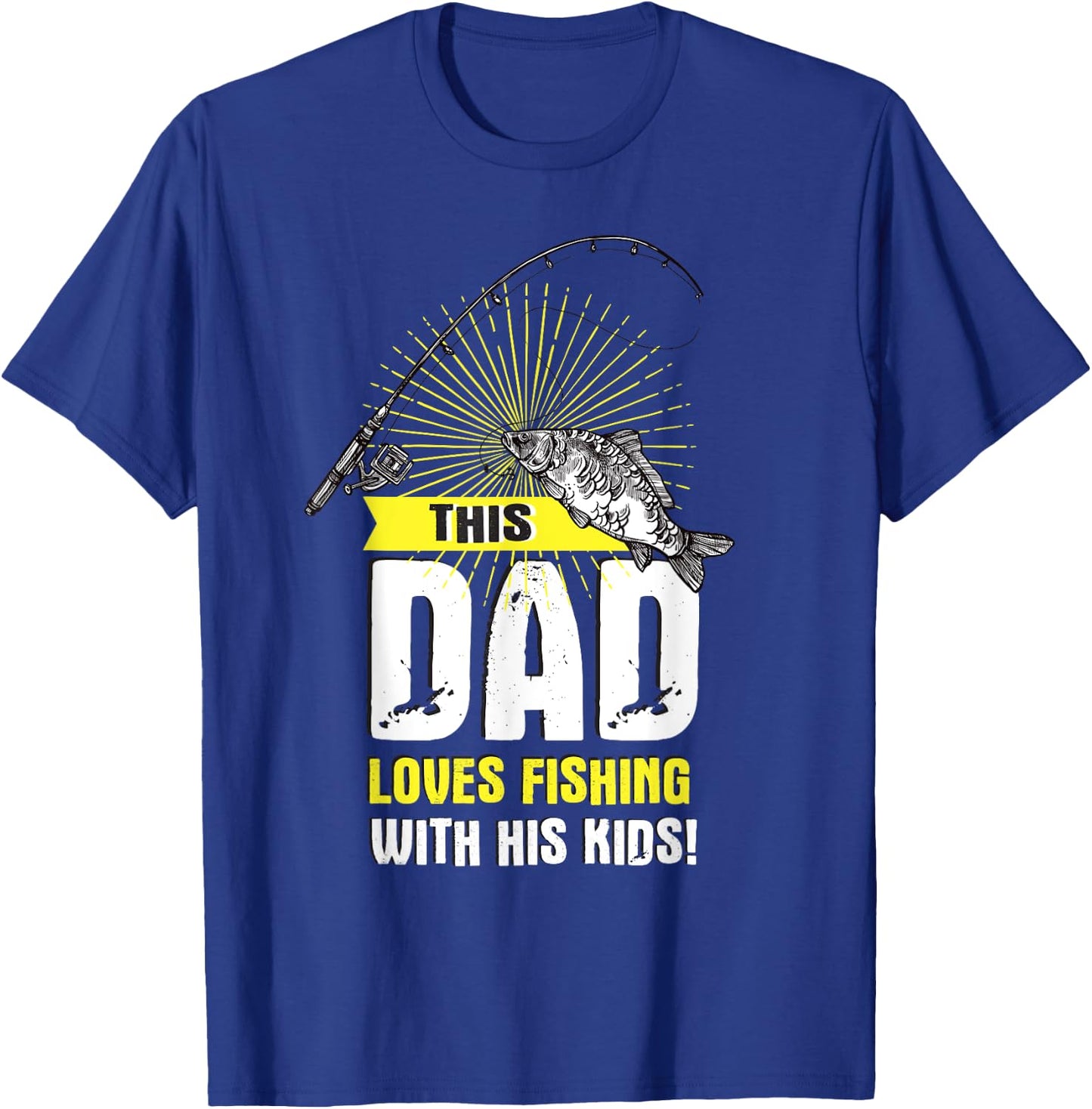 This Dad Loves Fishing With His Kids Funny Father Quote T-Shirt - T-Shirt | Royal