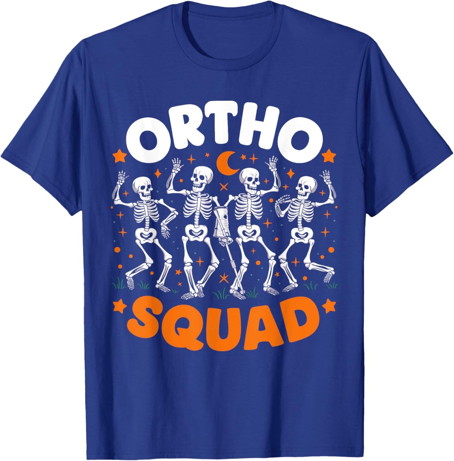 Ortho Squad Skeleton Halloween Orthopedic Nurse RN T-Shirt - T-Shirt | Royal