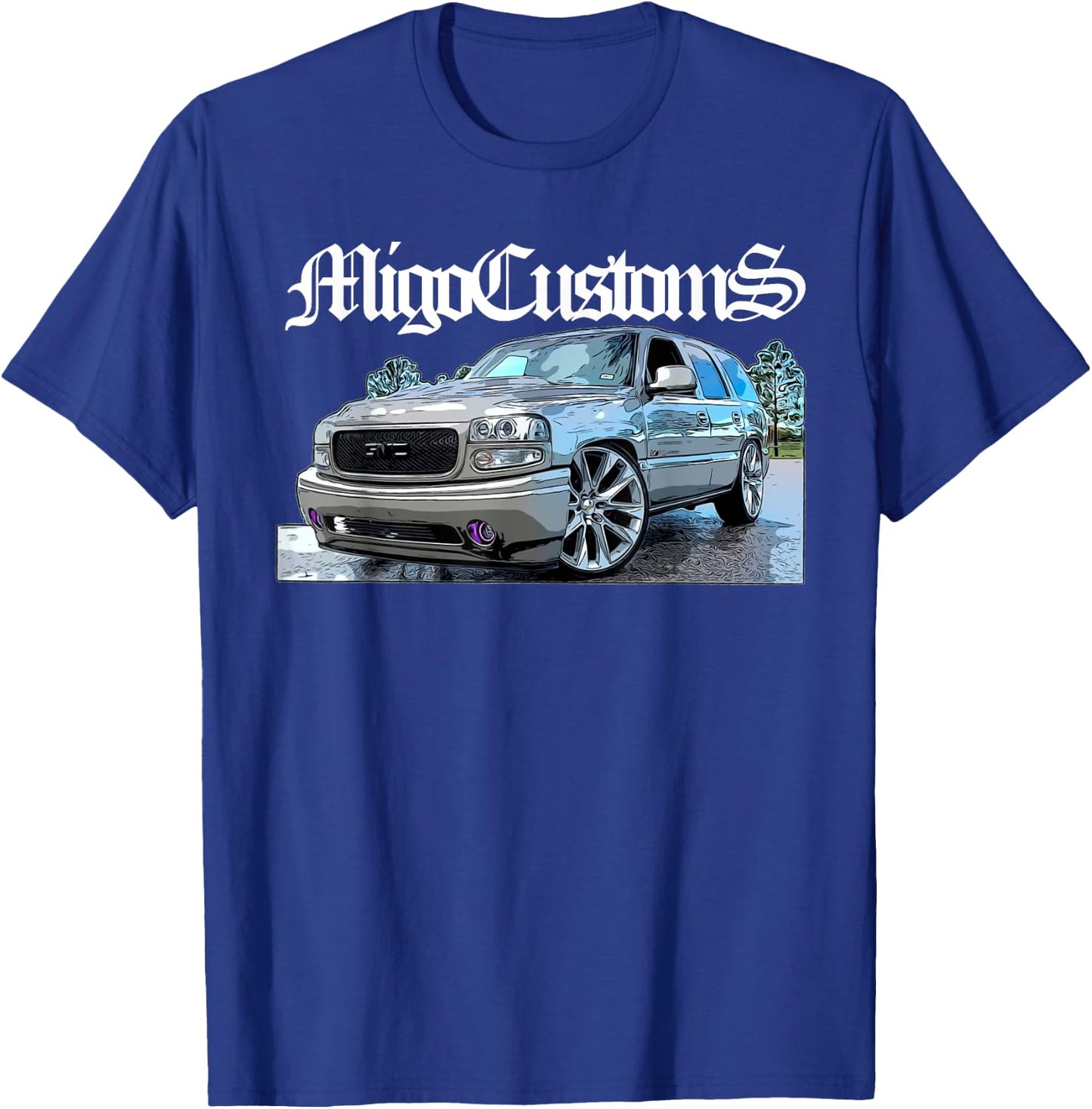 Custom Lowered Yukon, Tahoe SUV Trucks T-Shirt - T-Shirt | Royal