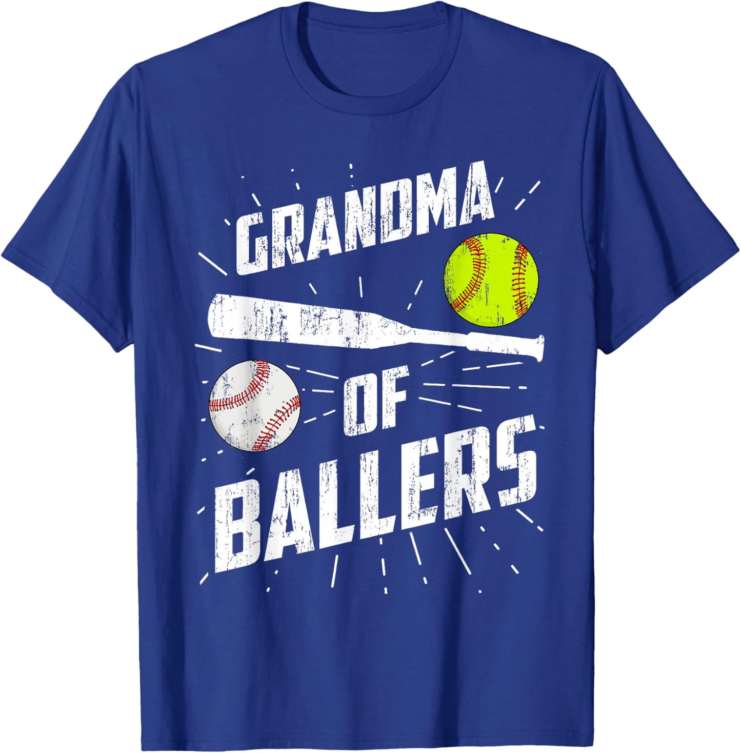 Grandma Of Ballers Funny Baseball Softball Mothers Day Gift T-Shirt - T-Shirt | Royal