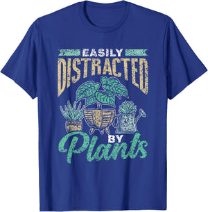 Easy to Distract by Plants Botanist Flowers Botanist T-Shirt - T-Shirt | Royal