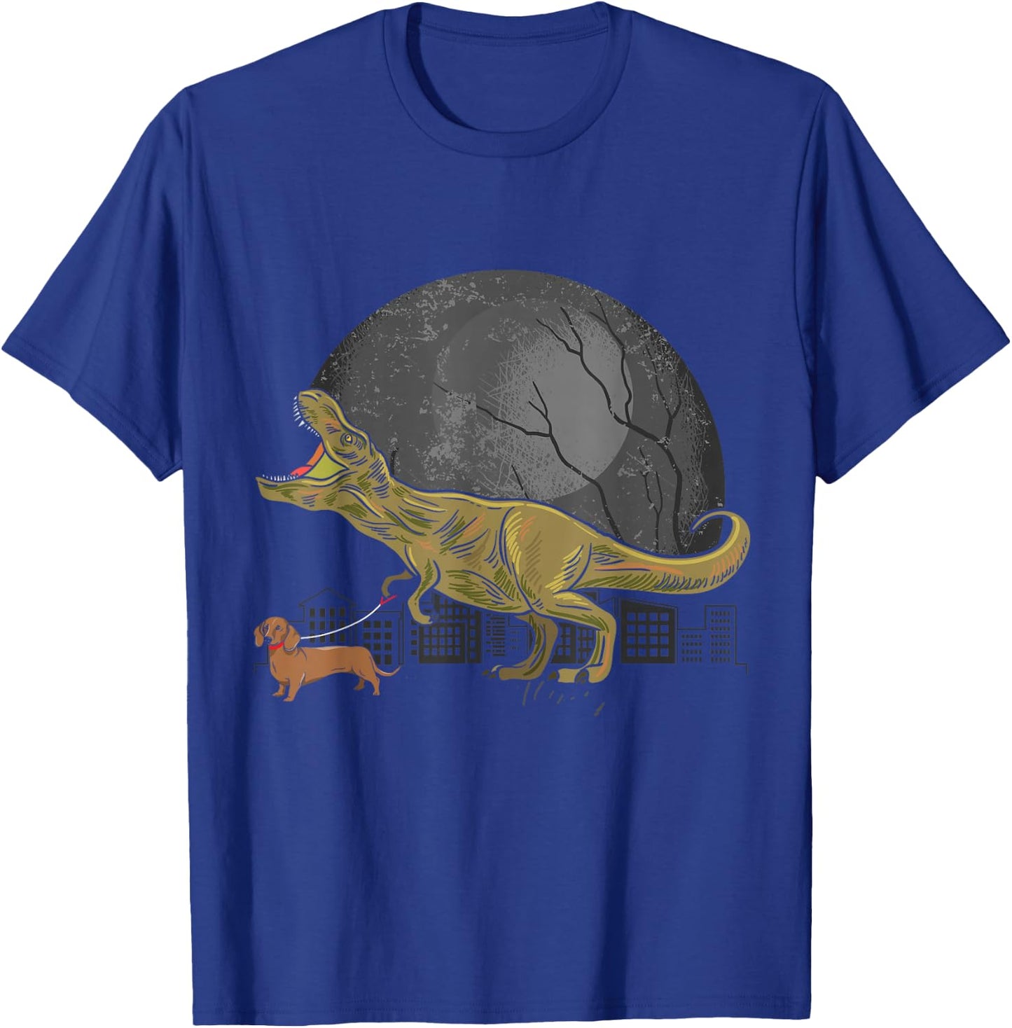 Dinosaur T Rex Dog Dachshund Women Girls Kids T-Shirt - T-Shirt | Royal