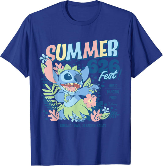 Lilo & Stitch - Summer Fest 626 Kokaua Town Kaua'i Hawaii T-Shirt - T-Shirt | Royal