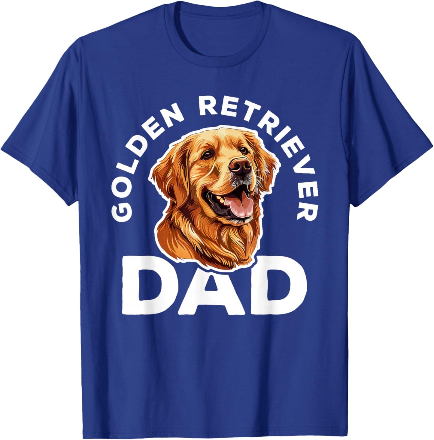 Golden Retriever Dad Shirt Men Daddy Dog Lover Fathers Day T-Shirt - T-Shirt | Royal