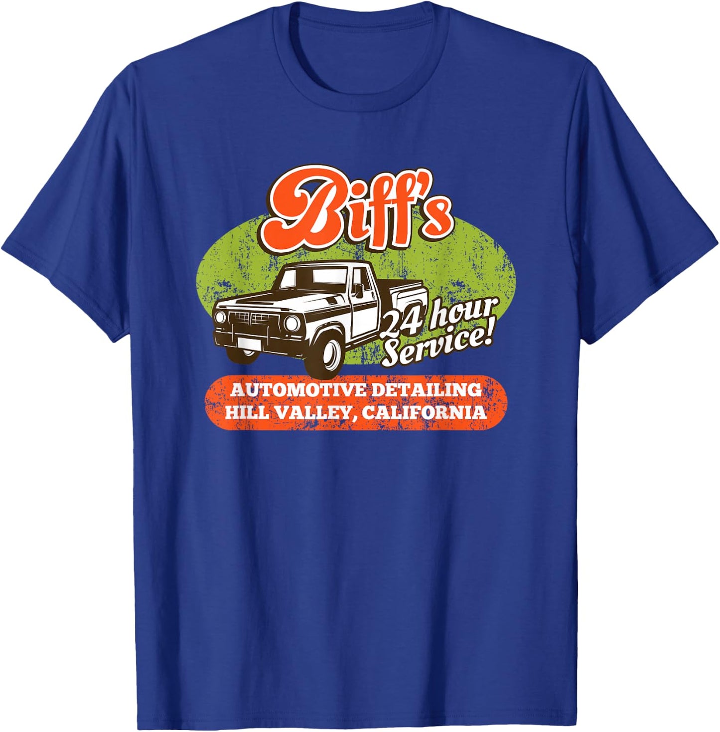 Biff’s Auto Detailing Hill Valley California T-Shirt - T-Shirt | Royal