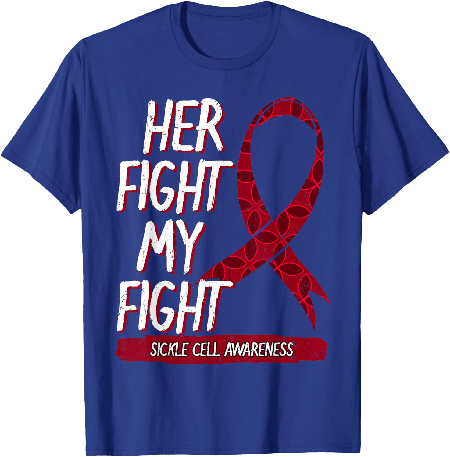 Sickle Cell Awareness Blood Disorder Burgundy Ribbon Gift T-Shirt - T-Shirt | Royal