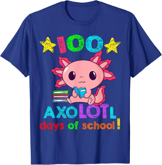 AxoLOTl Days of School Funny 100 Days of School T-Shirt - T-Shirt | Royal