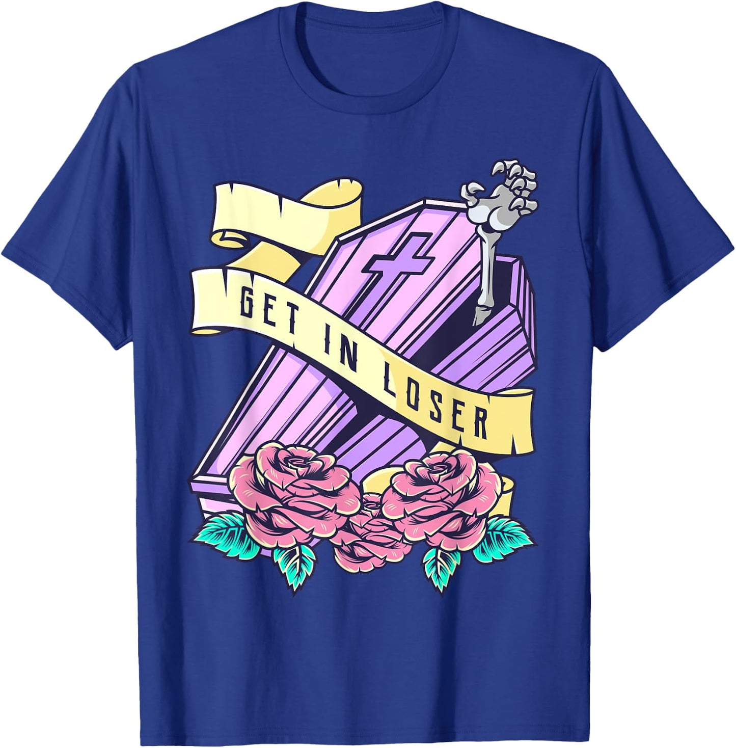 Get in Loose Coffin Pastel Goth Kawaii Halloween Aesthetic T-Shirt - T-Shirt | Royal