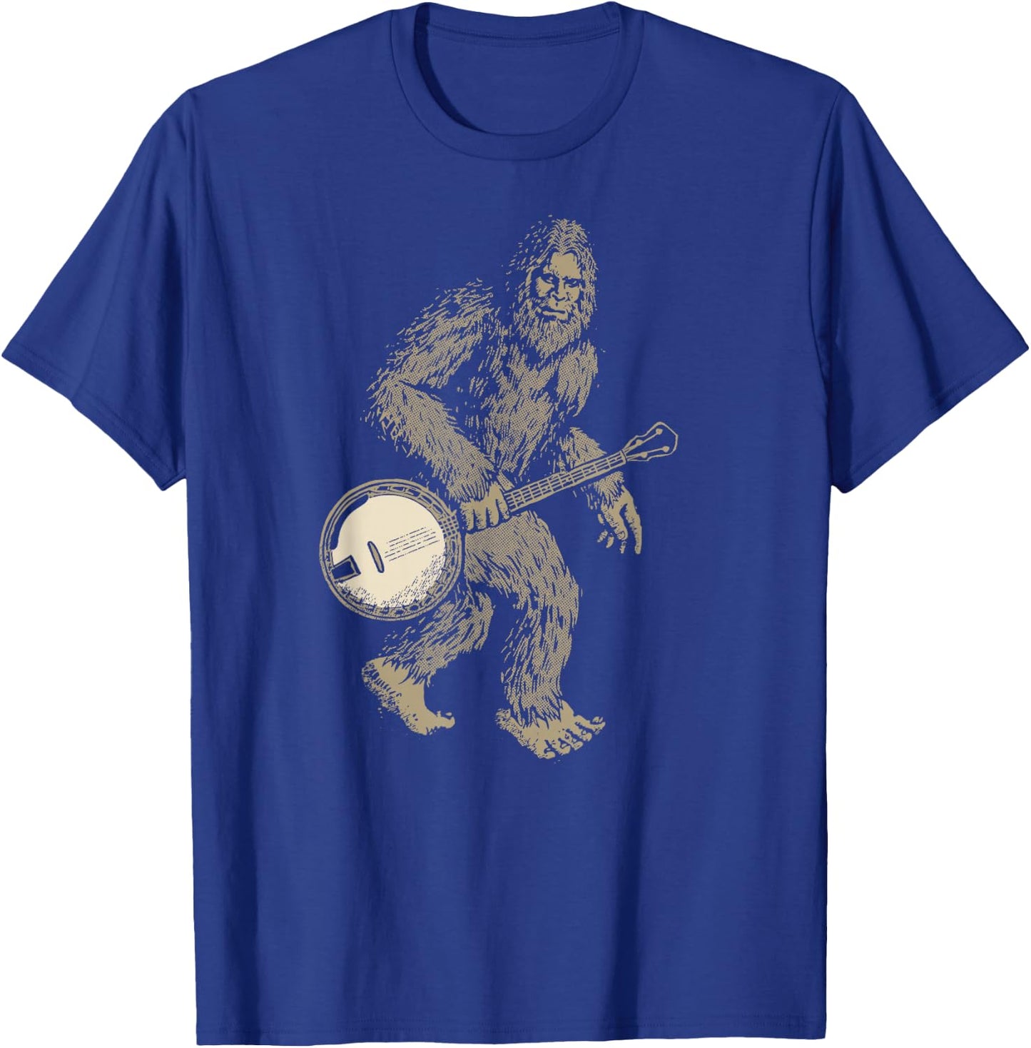 Grassquatch! Vintage Bigfoot & Bluegrass Banjo Music T-Shirt - T-Shirt | Royal
