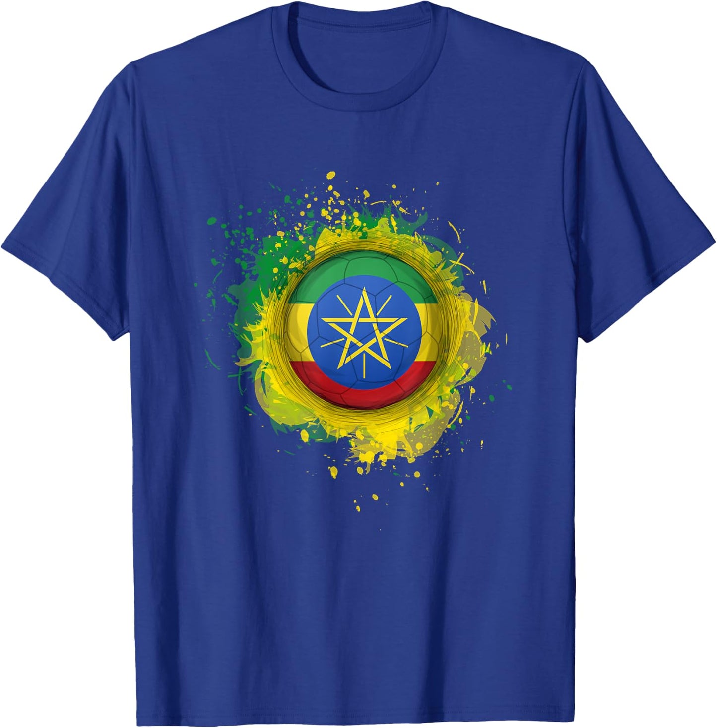 Proud Heritage Ethiopia Flag Soccer Ball T-Shirt - T-Shirt | Royal