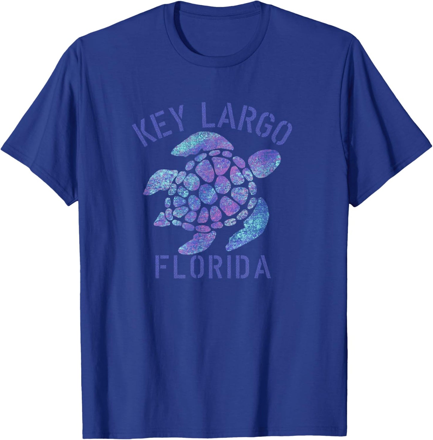 Key Largo, FL Beach Design / Tribal Turtle Gift T-Shirt - T-Shirt | Royal