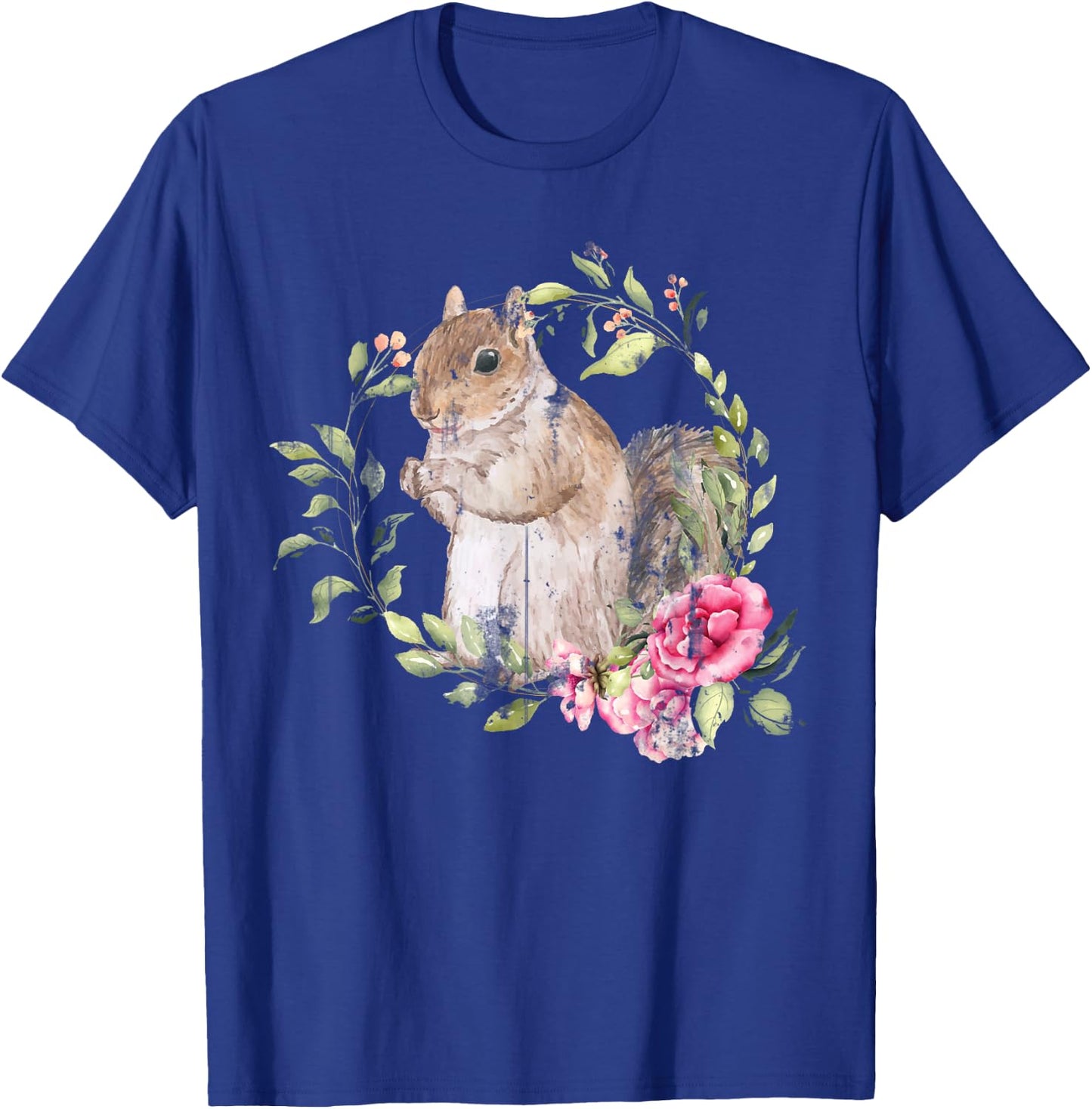 Flowers Squirrel T-Shirt - T-Shirt | Royal