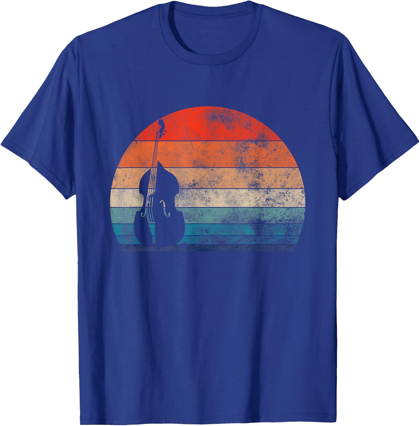 Retro Vintage Double Bass Musician T-Shirt - T-Shirt | Royal