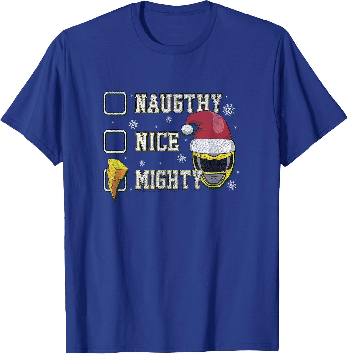 Power Rangers Christmas Naughty Nice Mighty Yellow Ranger T-Shirt - T-Shirt | Royal
