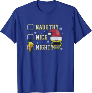 Power Rangers Christmas Naughty Nice Mighty Yellow Ranger T-Shirt - T-Shirt | Royal