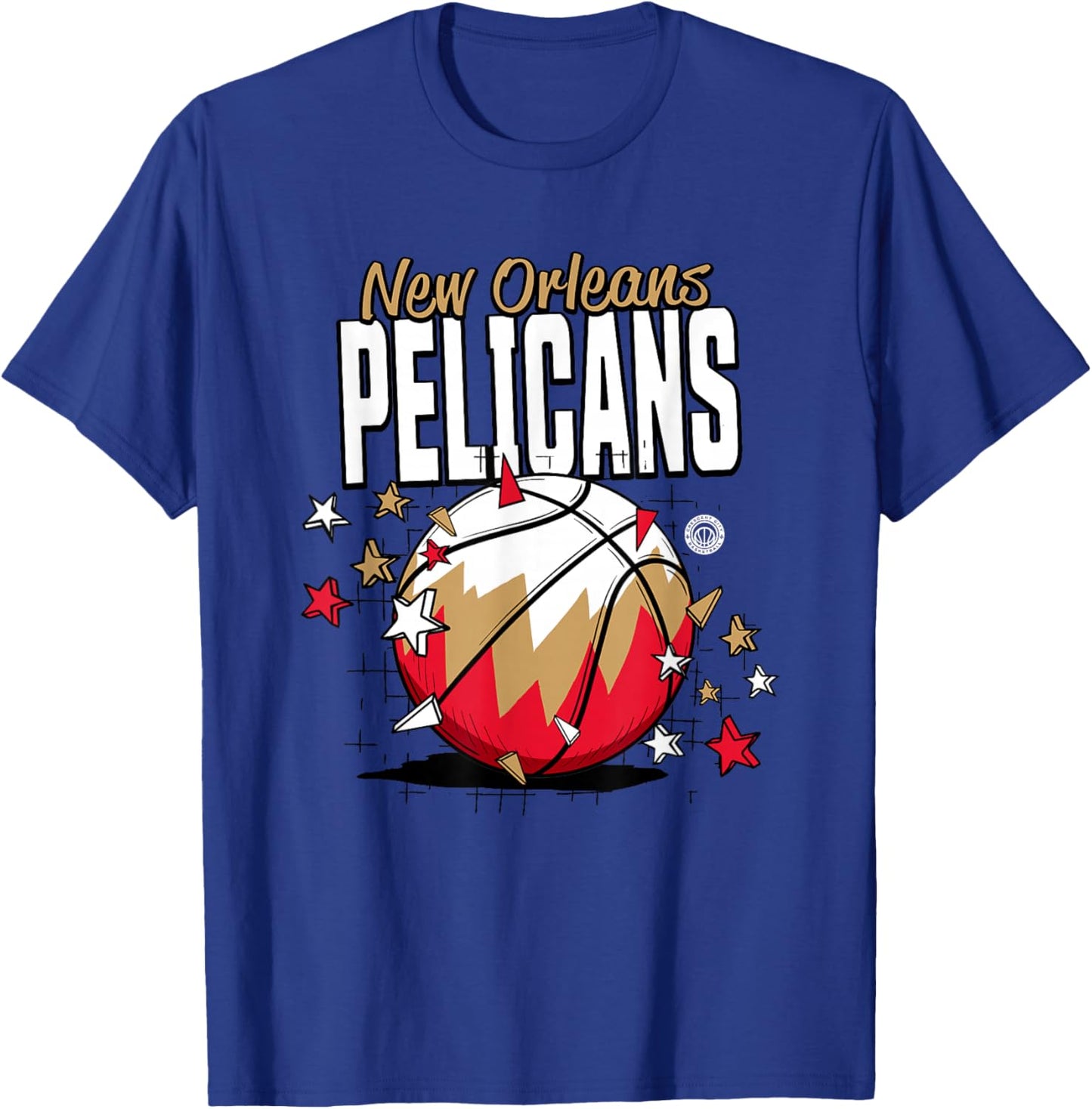 NBA New Orleans Pelicans Basketball Doodle Stars T-Shirt - T-Shirt | Royal