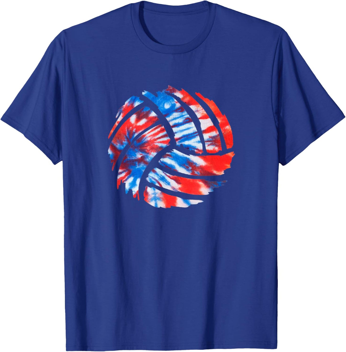 Volleyball American Tie Dye Red White & Blue Patriotic T-Shirt - T-Shirt | Royal
