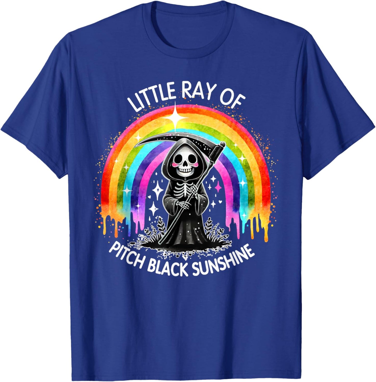 Little Ray Of Pitch Black Sunshine Death Rainbow Halloween Men Women Kids T-Shirt - T-Shirt | Royal