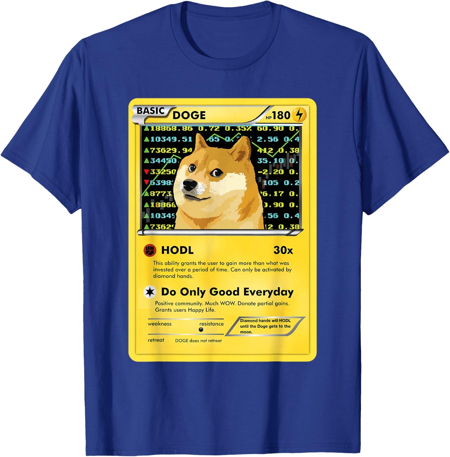 Funny Dogecoin Doge HODL Card Crypto Meme Men Kids Small T-Shirt - T-Shirt | Royal
