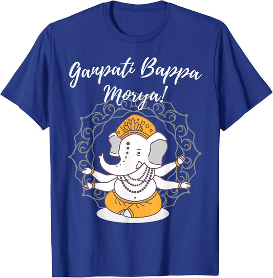 Ganesh Chaturthi Hindu God Elephant Lord Ganeshotsav T-Shirt - T-Shirt | Royal