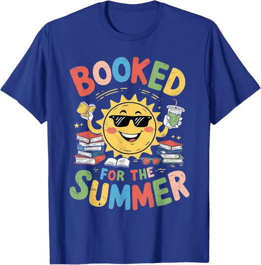 Booked For The Summer Book Lover Reading Women Girl Summer T-Shirt - T-Shirt | Royal