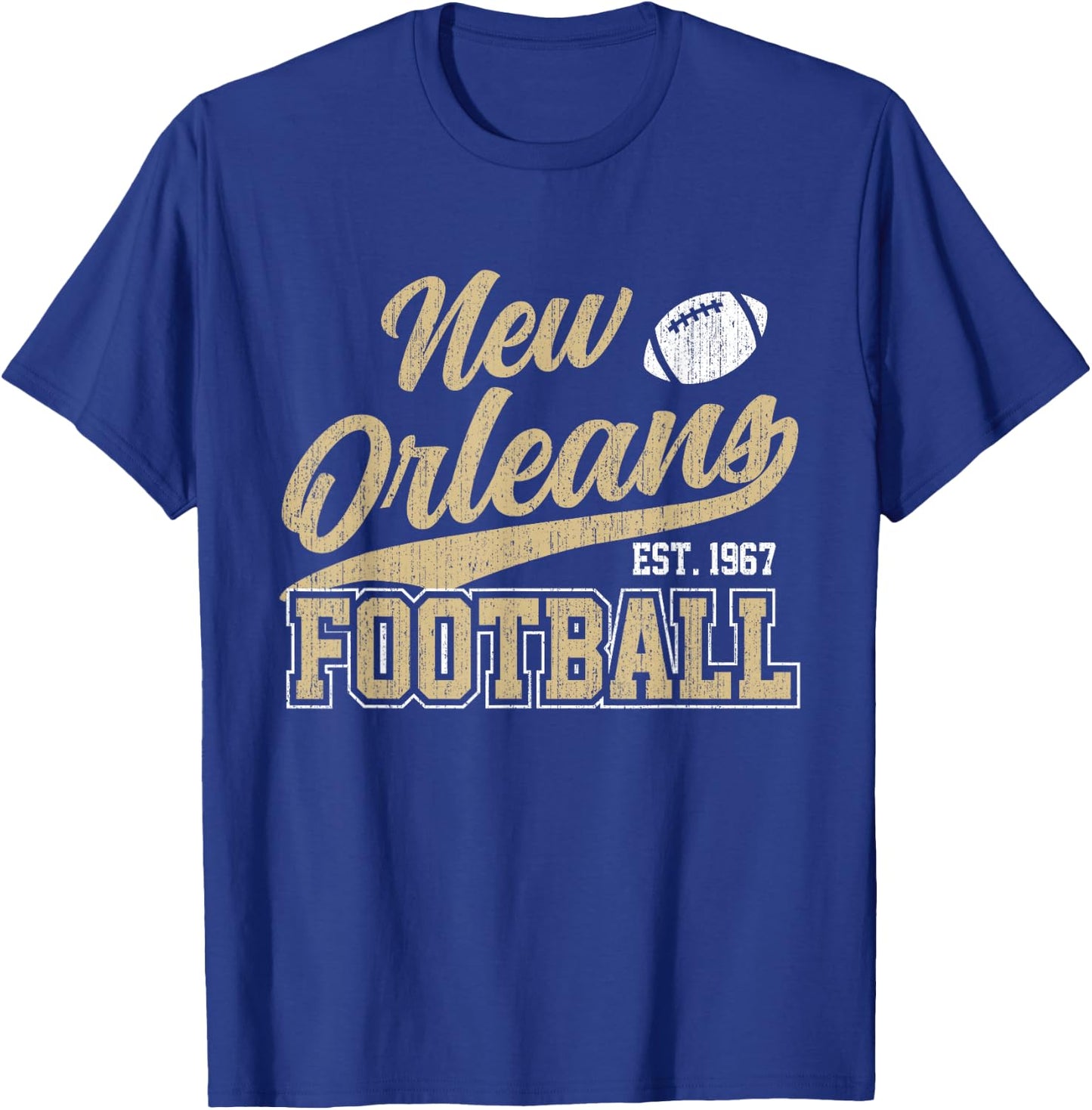 New Orleans Distressed Football Team Fan Sports T-Shirt - T-Shirt | Royal
