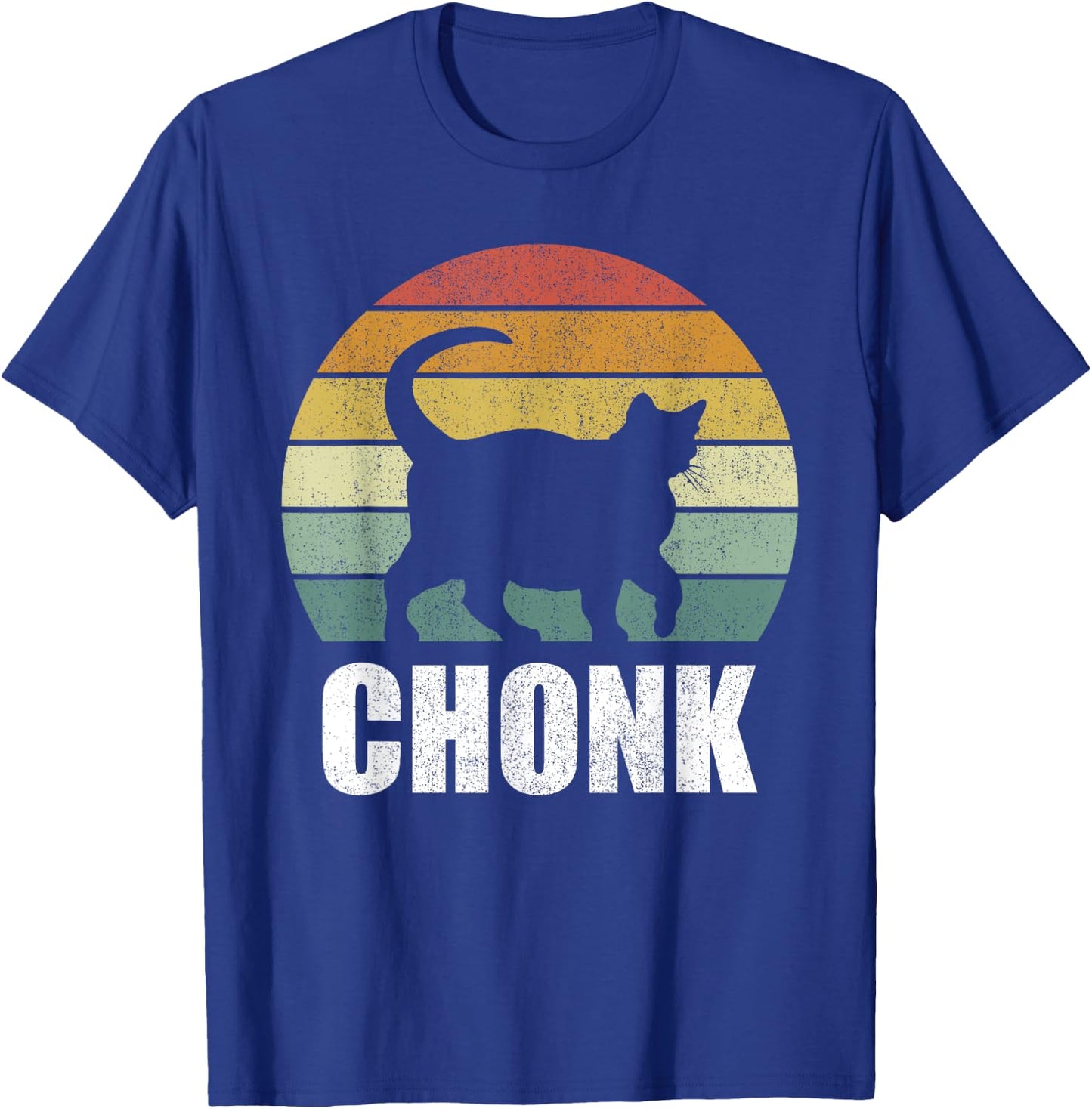 Vintage Retro Sunset Funny Fat Cats Meme Chonk Cat Women Kids T-Shirt - T-Shirt | Royal