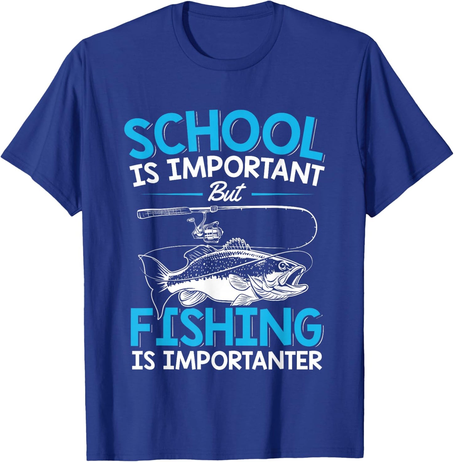 Fishing Shirt Youth Boys Fish Lover Teen Boys Fishing T-Shirt - T-Shirt | Royal