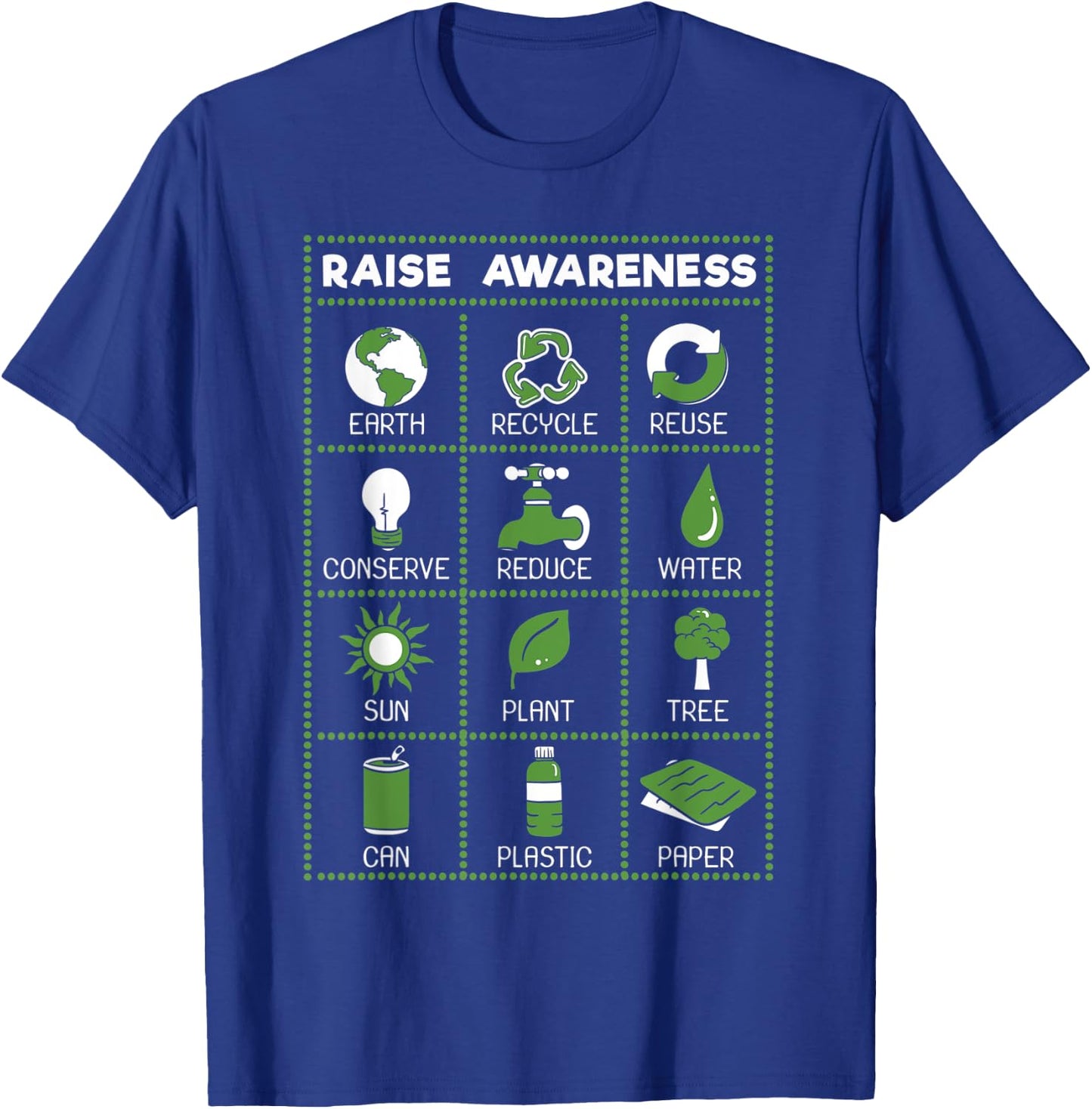 Reduce Reuse Recycle Earth Day Awareness Activist Gift T-Shirt - T-Shirt | Royal