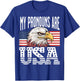My Pronouns Are USA Eagle Patriotic American Men Women T-Shirt - T-Shirt | Royal