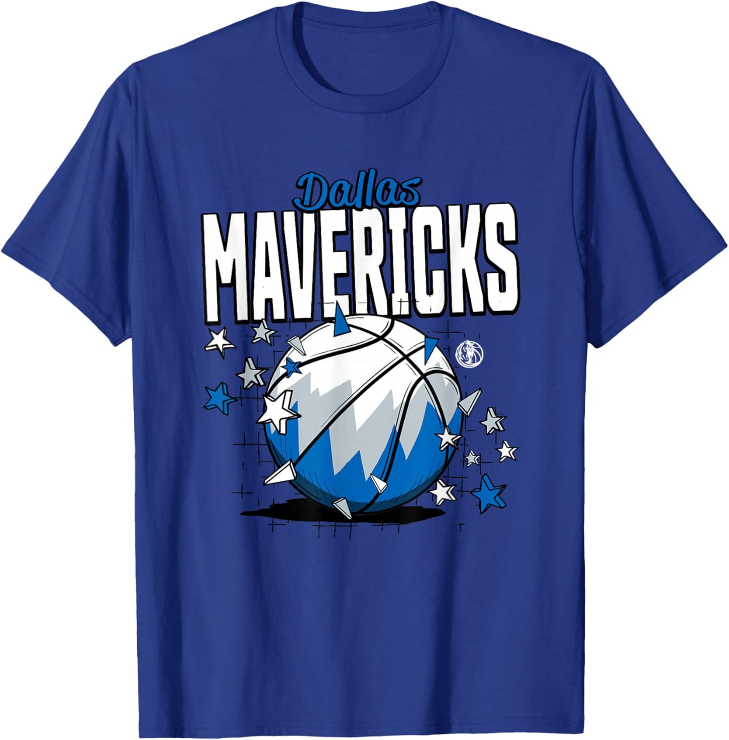 NBA Dallas Mavericks Basketball Doodle Stars T-Shirt - T-Shirt | Royal