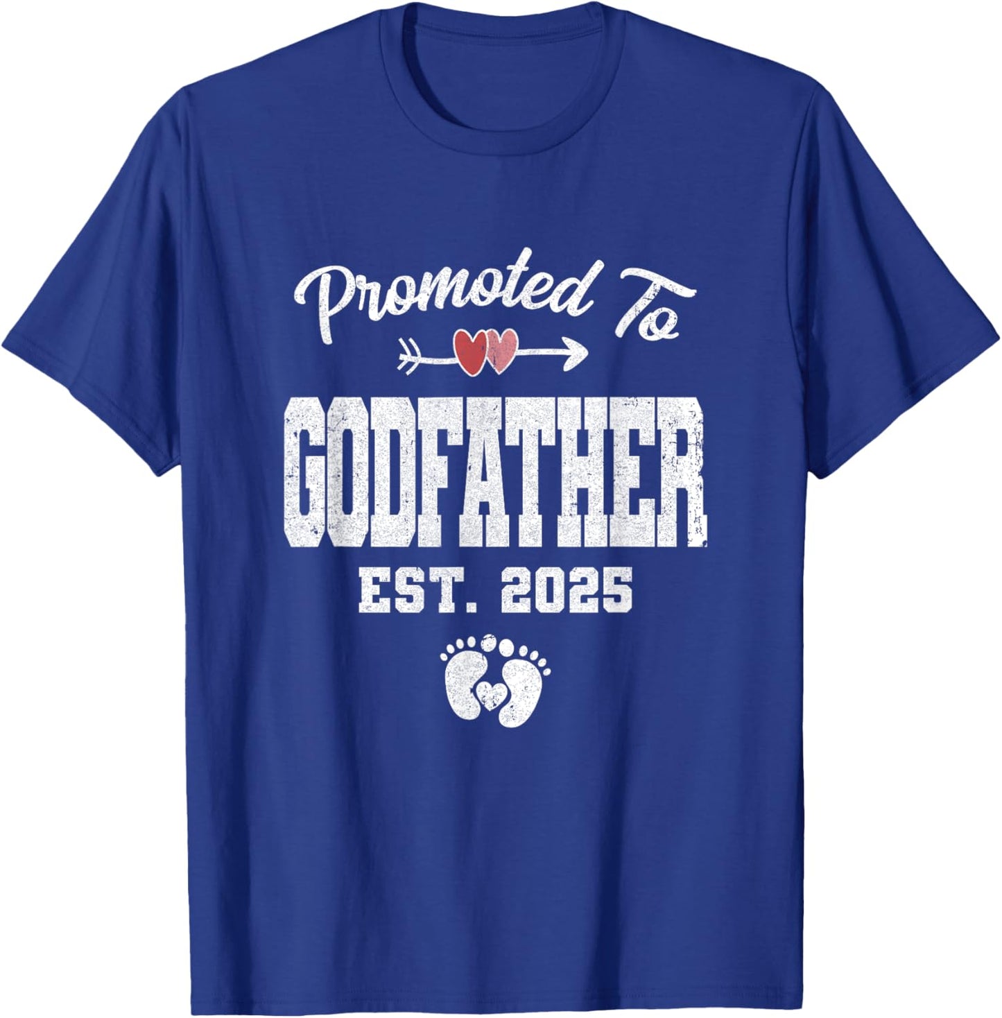 Promoted To Godfather Est 2025 Funny First Time Fathers Day T-Shirt - T-Shirt | Royal