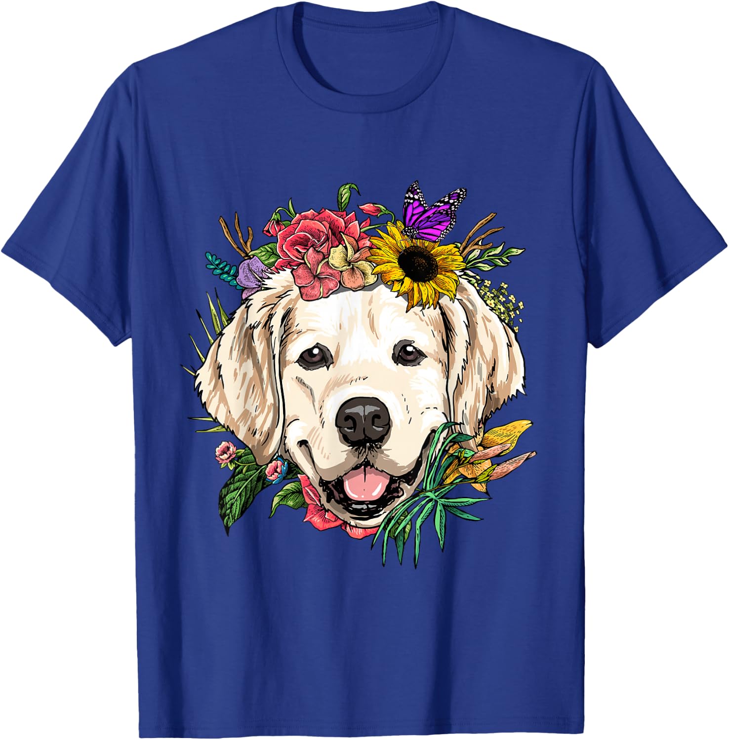 Golden Retriever Shirt Dog Face Golden Retriever Lover T-Shirt - T-Shirt | Royal
