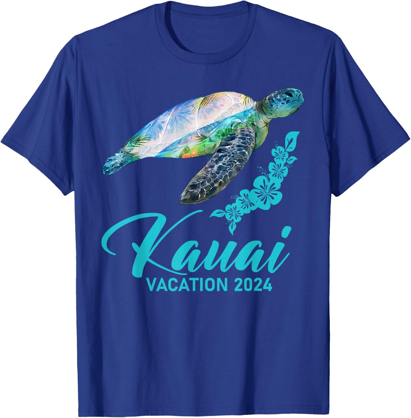 Kauai Sea Turtle Hawaiian Family Vacation 2024 T-Shirt - T-Shirt | Royal