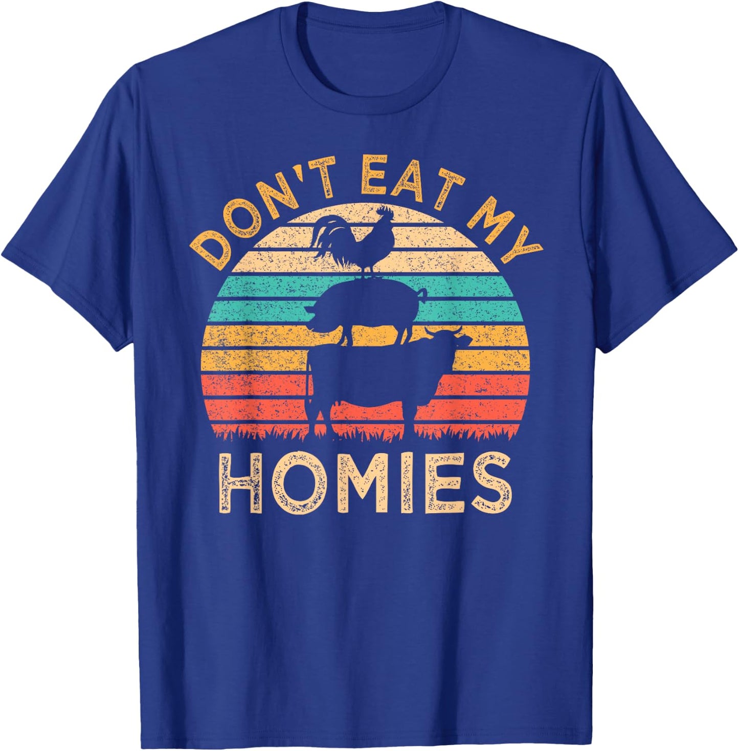 Vegan Don't Eat My Homies Funny Vegetarian T-Shirt - T-Shirt | Royal
