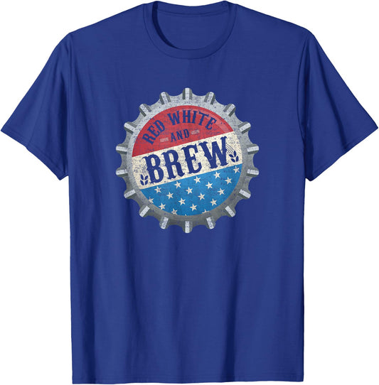 Red White And Brew 4th Of July Craft Beer Father T-Shirt - T-Shirt | Royal